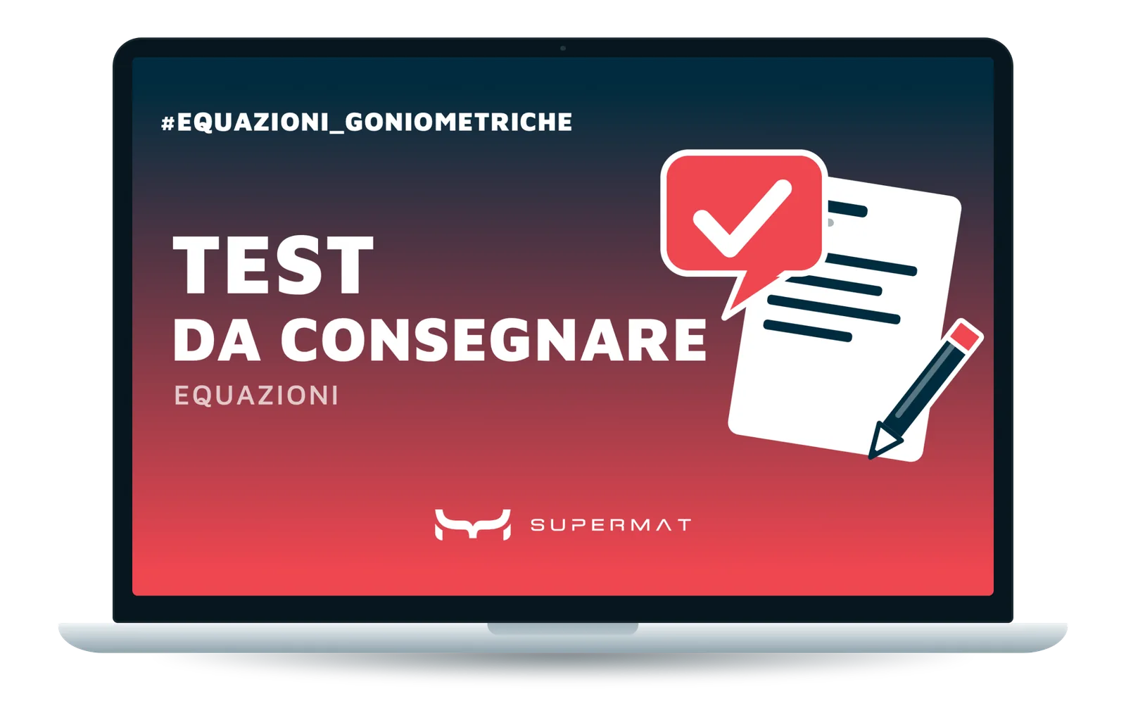 Test da consegnare sulle equazioni goniometriche nella Supermat Academy, su computer